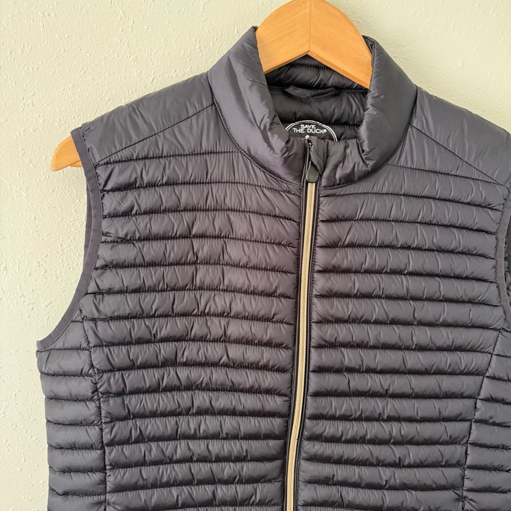 SAVE THE DUCK Plumtech Black Ultra Light Jacket Puffer Vest Black Size Large - Picture 3 of 10
